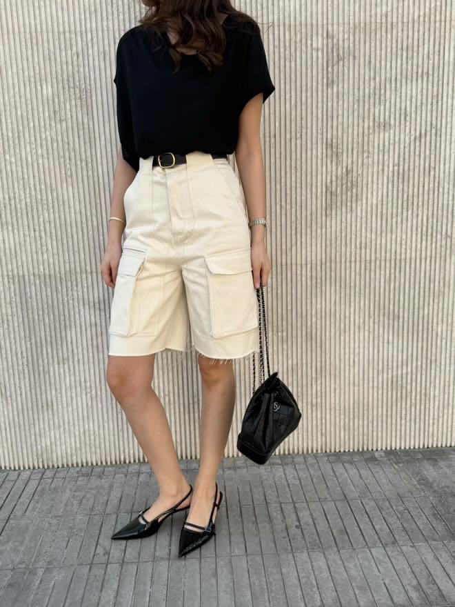 Butter yellow cargo shorts