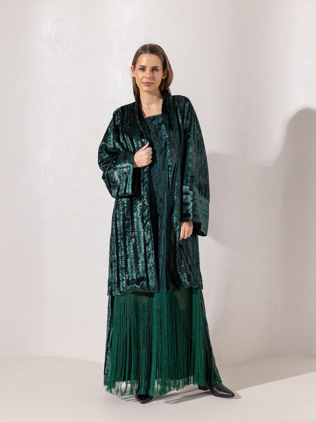 Lilly’s Fringed Set - Forest green