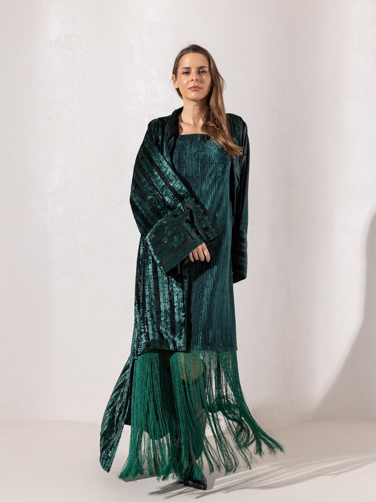 Lilly’s Fringed Set - Forest green