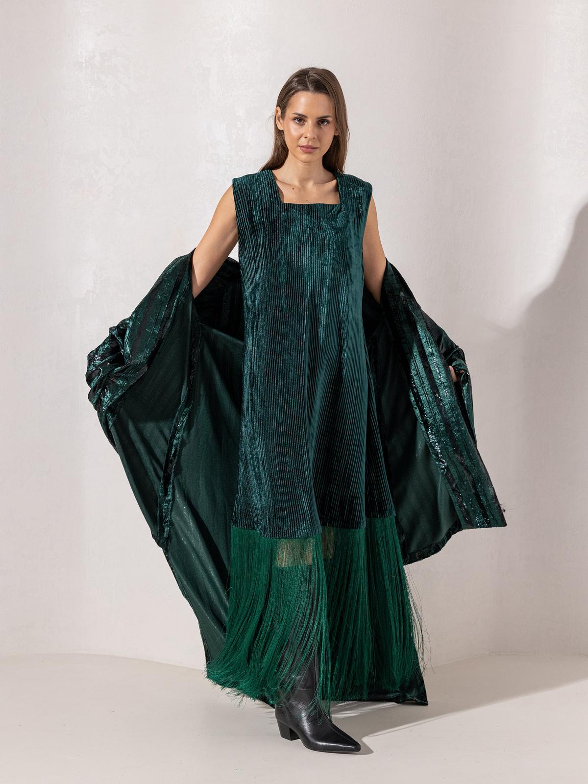 Lilly’s Fringed Set - Forest green