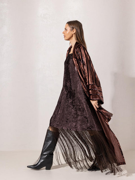 Lilly’s fringed Set - Espresso brown