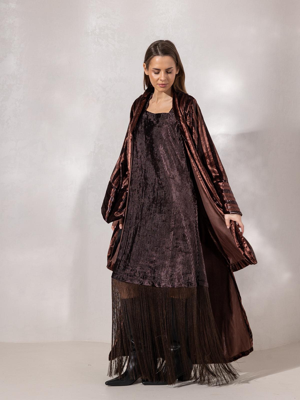Lilly’s fringed Set - Espresso brown