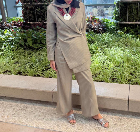 Stripe blazer set